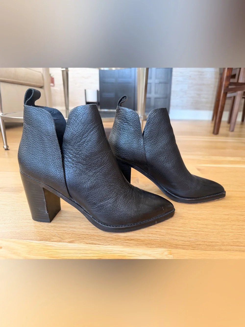 Dolce Vita Black Leather Cutout Ankle Booties